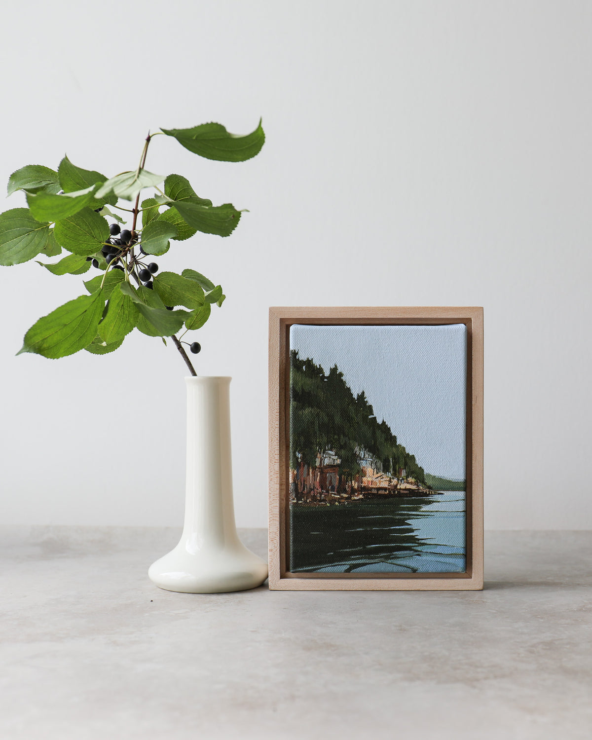 Valley Cove Foggy Ledges Study | 5x7 | Acrylic on Canvas Framed