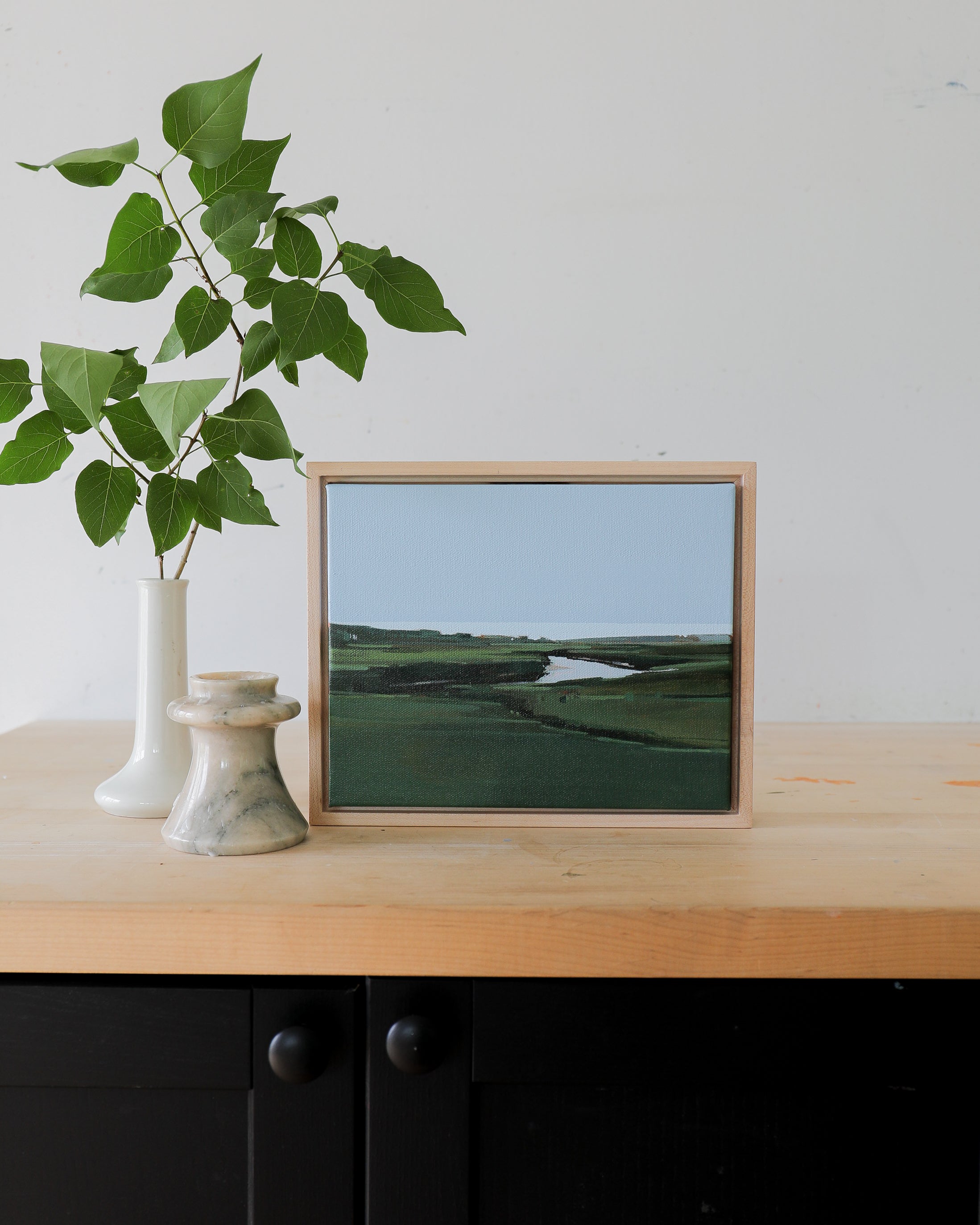 Foggy Scarborough Marsh | 8x10 | Original Painting Framed