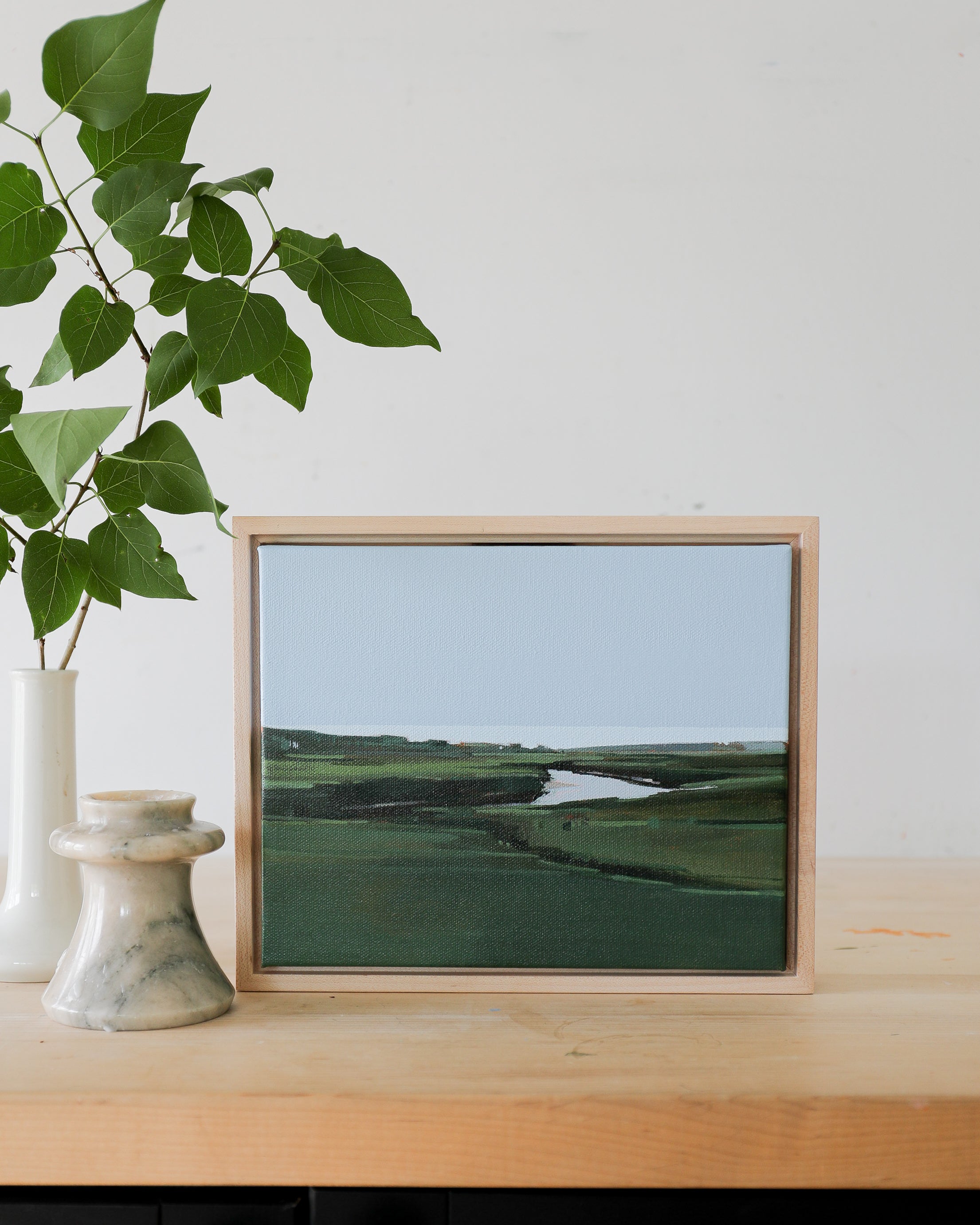Foggy Scarborough Marsh | 8x10 | Original Painting Framed