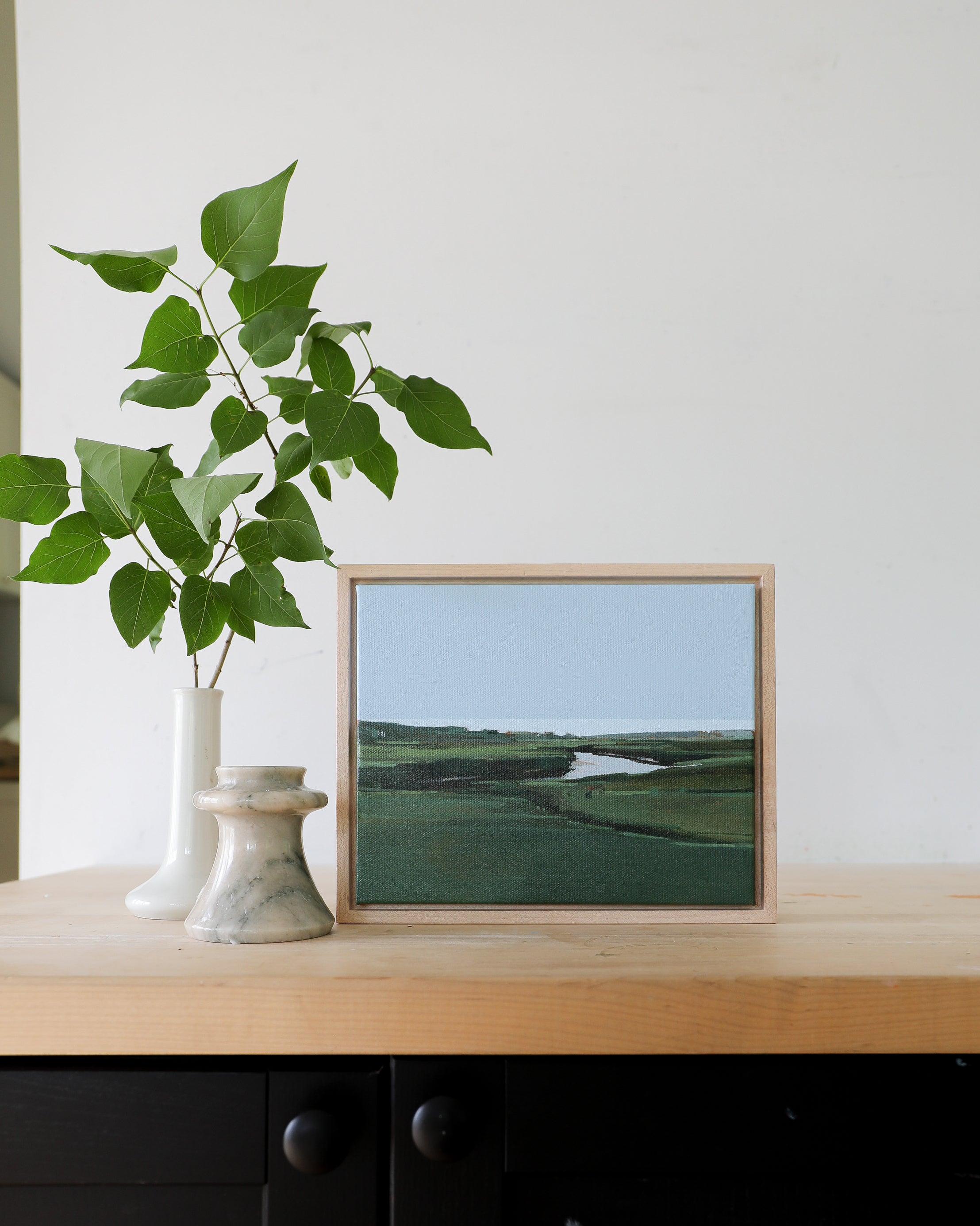 Foggy Scarborough Marsh | 8x10 | Original Painting Framed