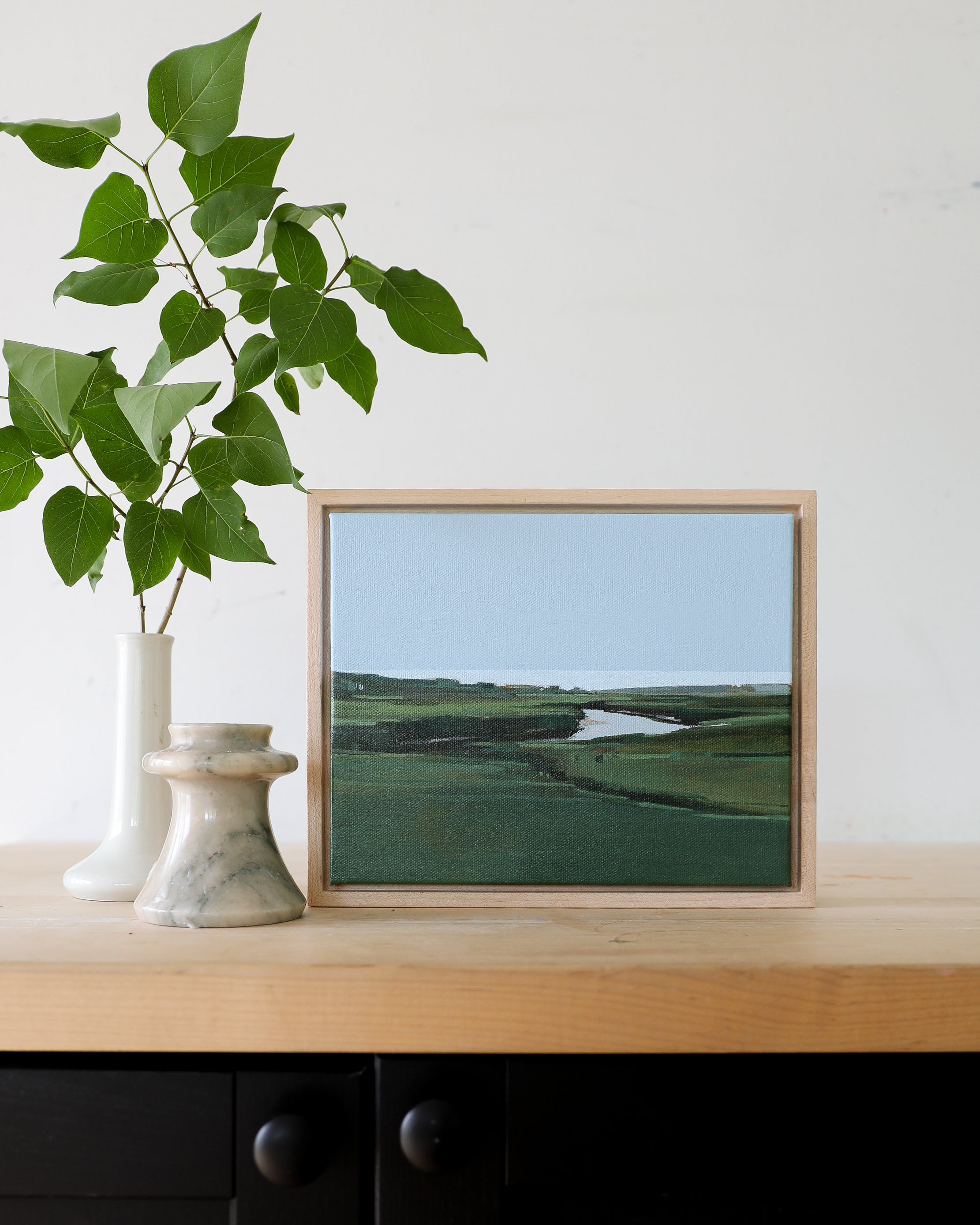 Foggy Scarborough Marsh | 8x10 | Original Painting Framed
