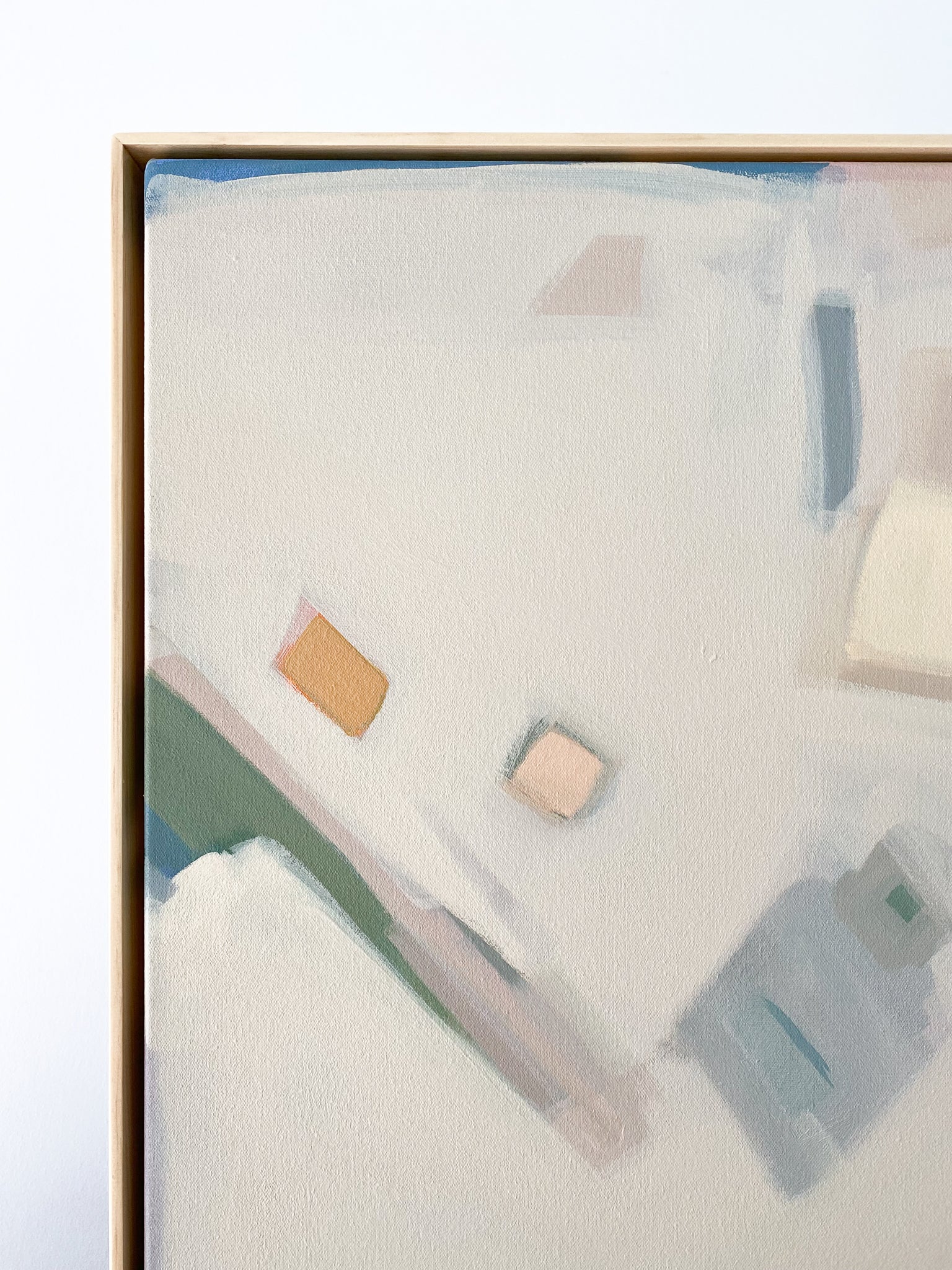 Abstract Natural, Blue, Rose + Yellow | 40x60 | Acrylic on Canvas Framed