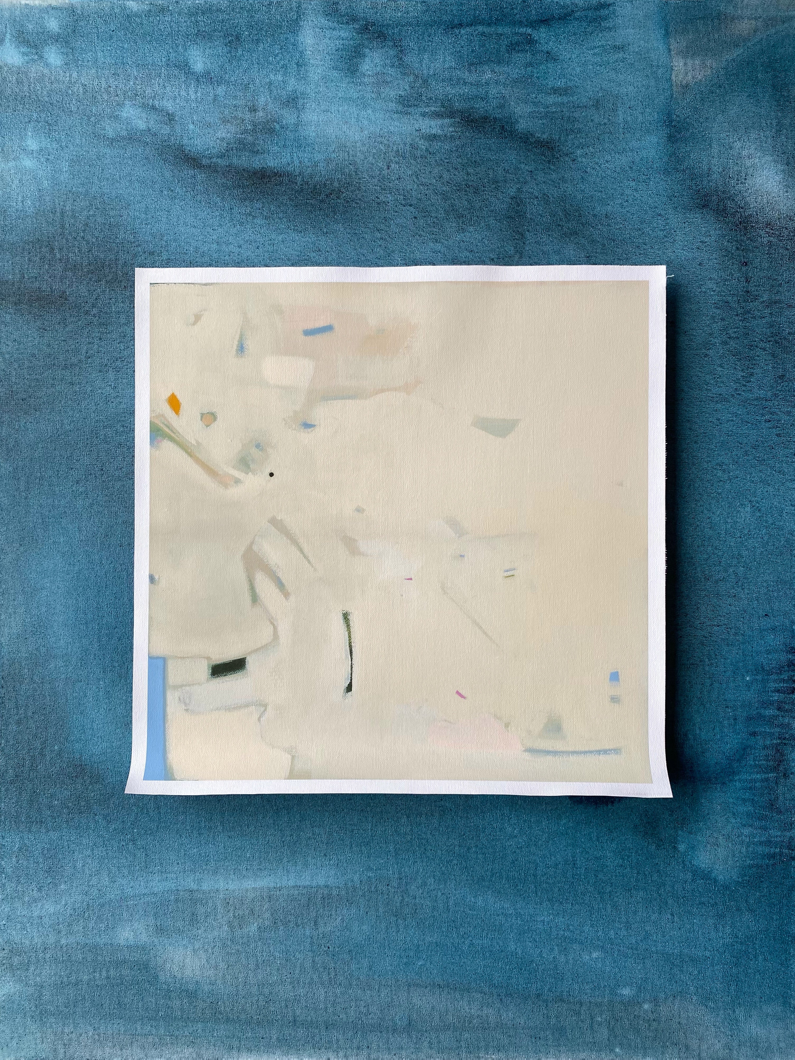 Abstract Buff + Blue | Print on Canvas