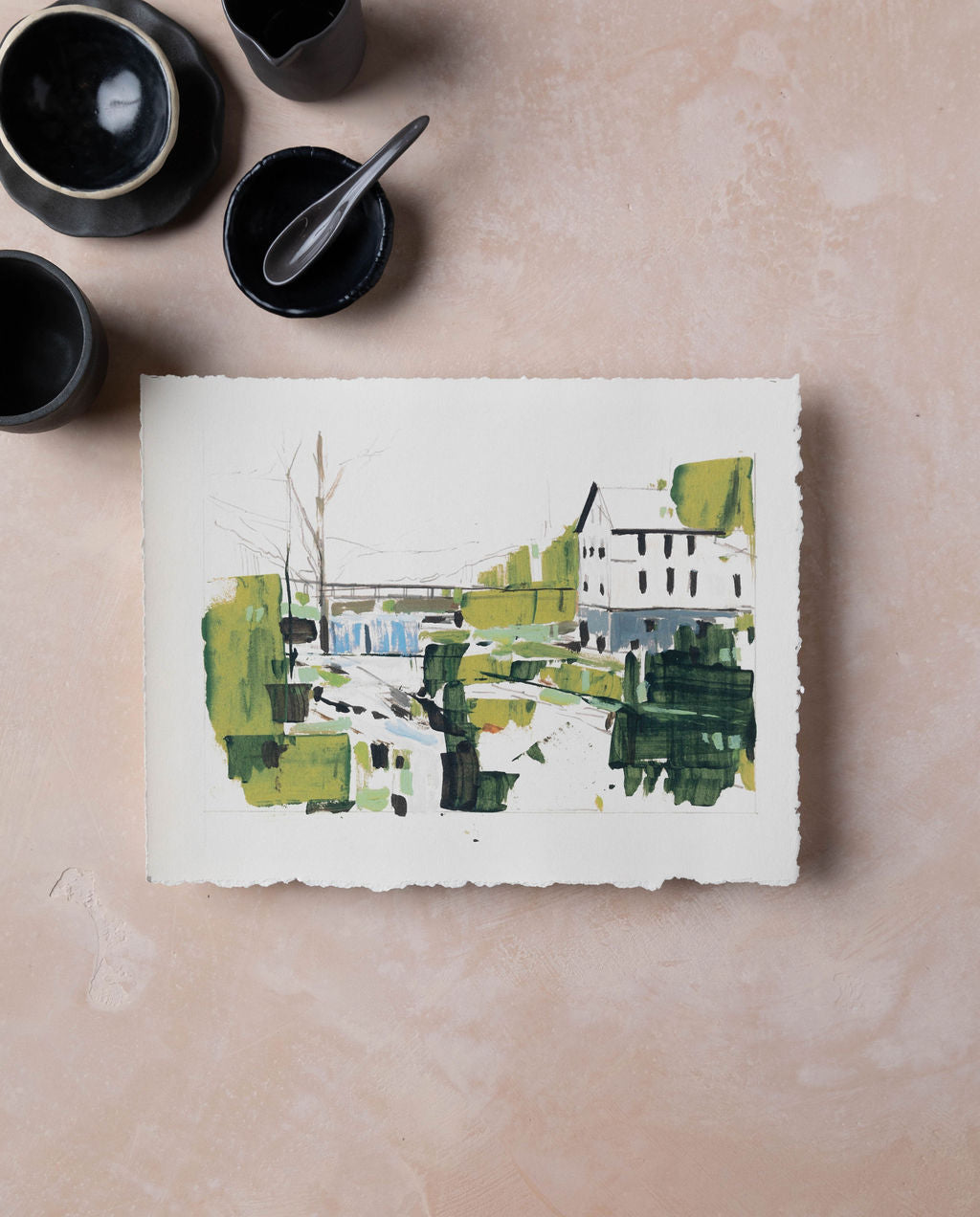 The Lost Kitchen Mill | Print Reproduction on Hand Torn Cream Paper
