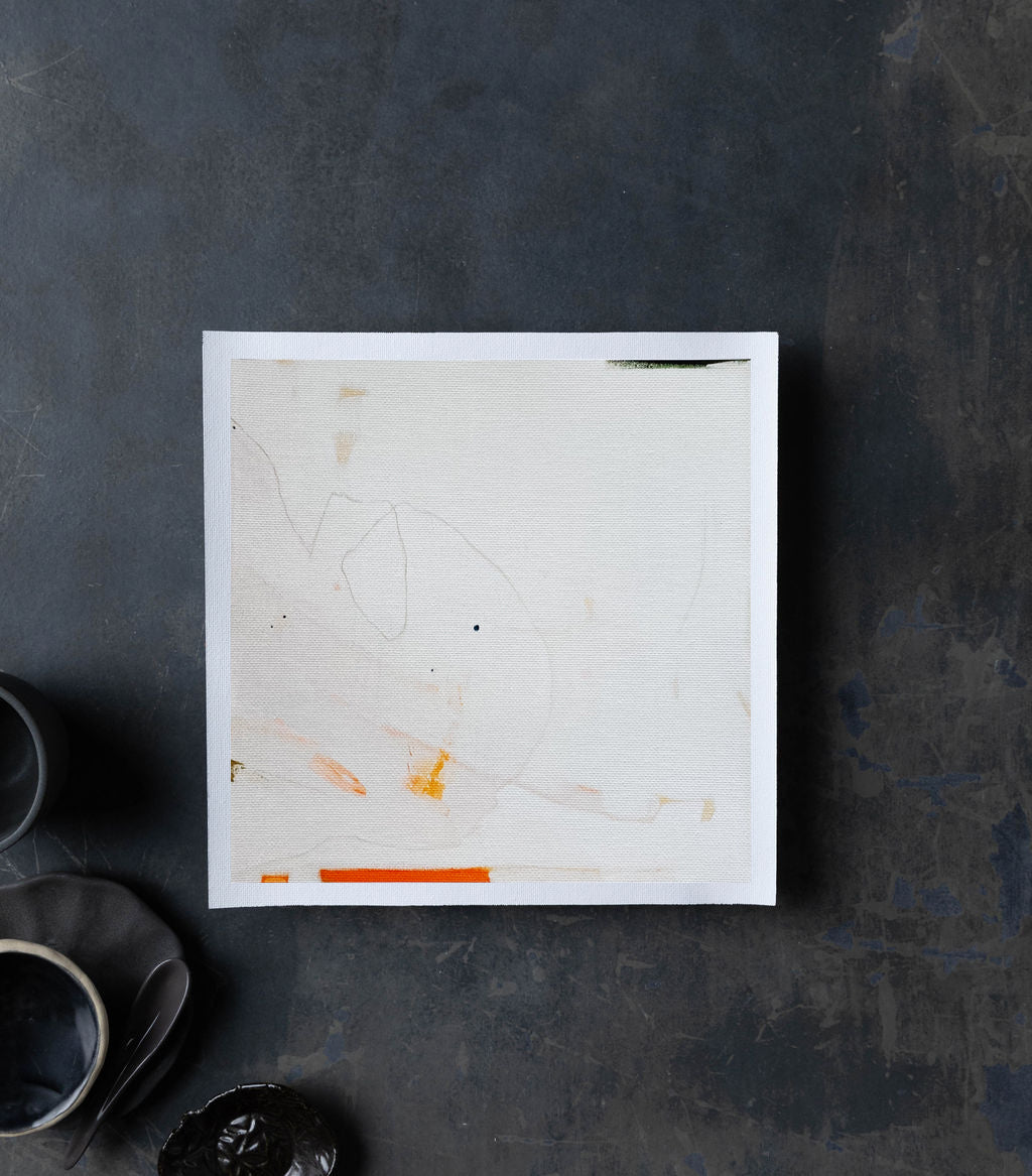Abstract Buff + Orange | Print on Canvas