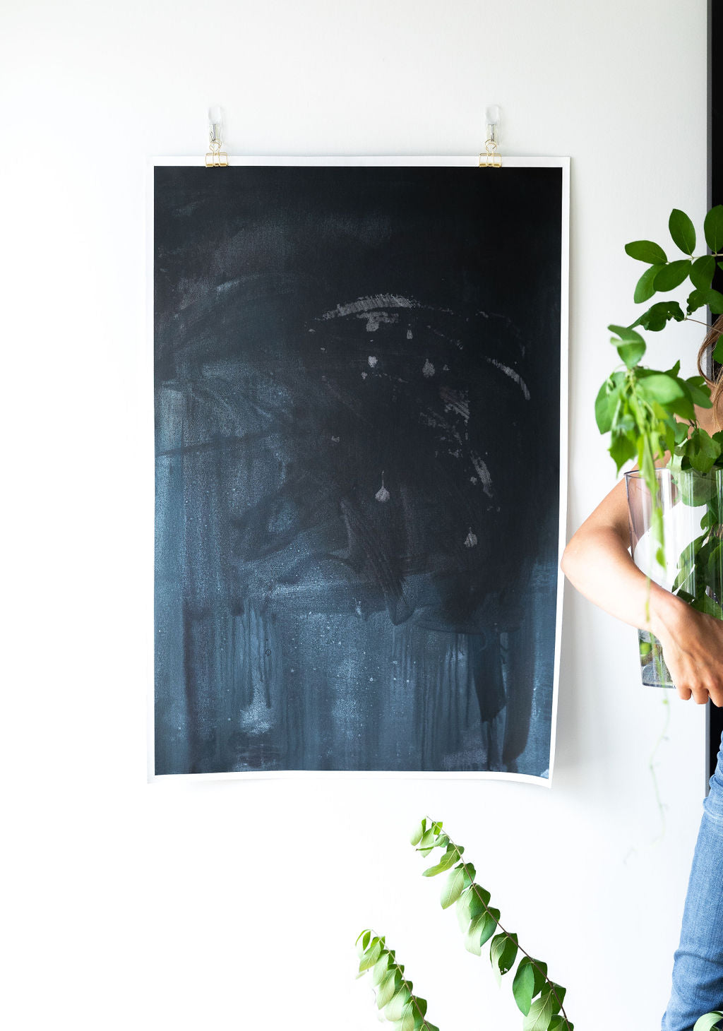 Blue Black Abstraction | Print on Canvas