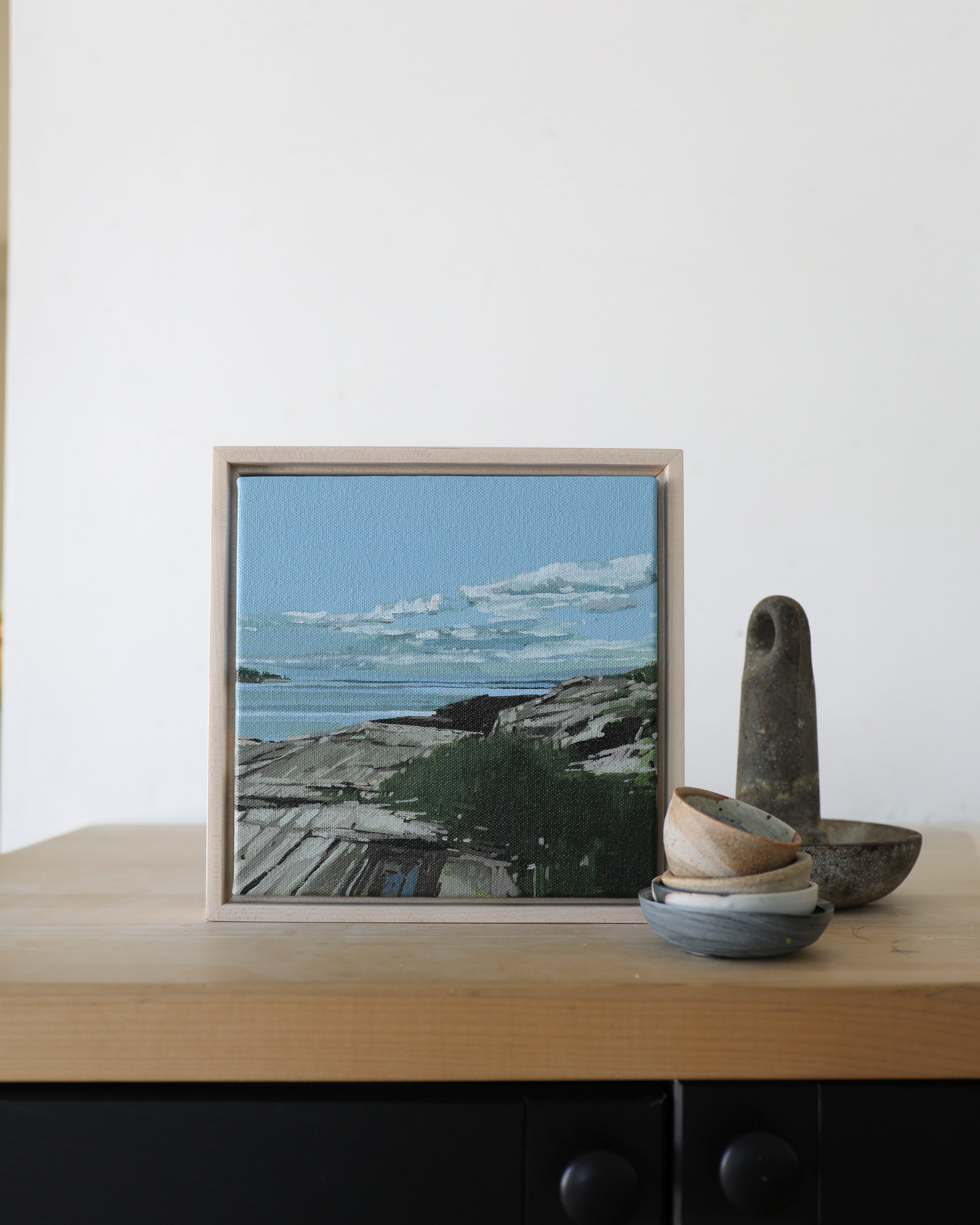Kettle Cove Summer Blue | 8x8 | Acrylic on Canvas Framed