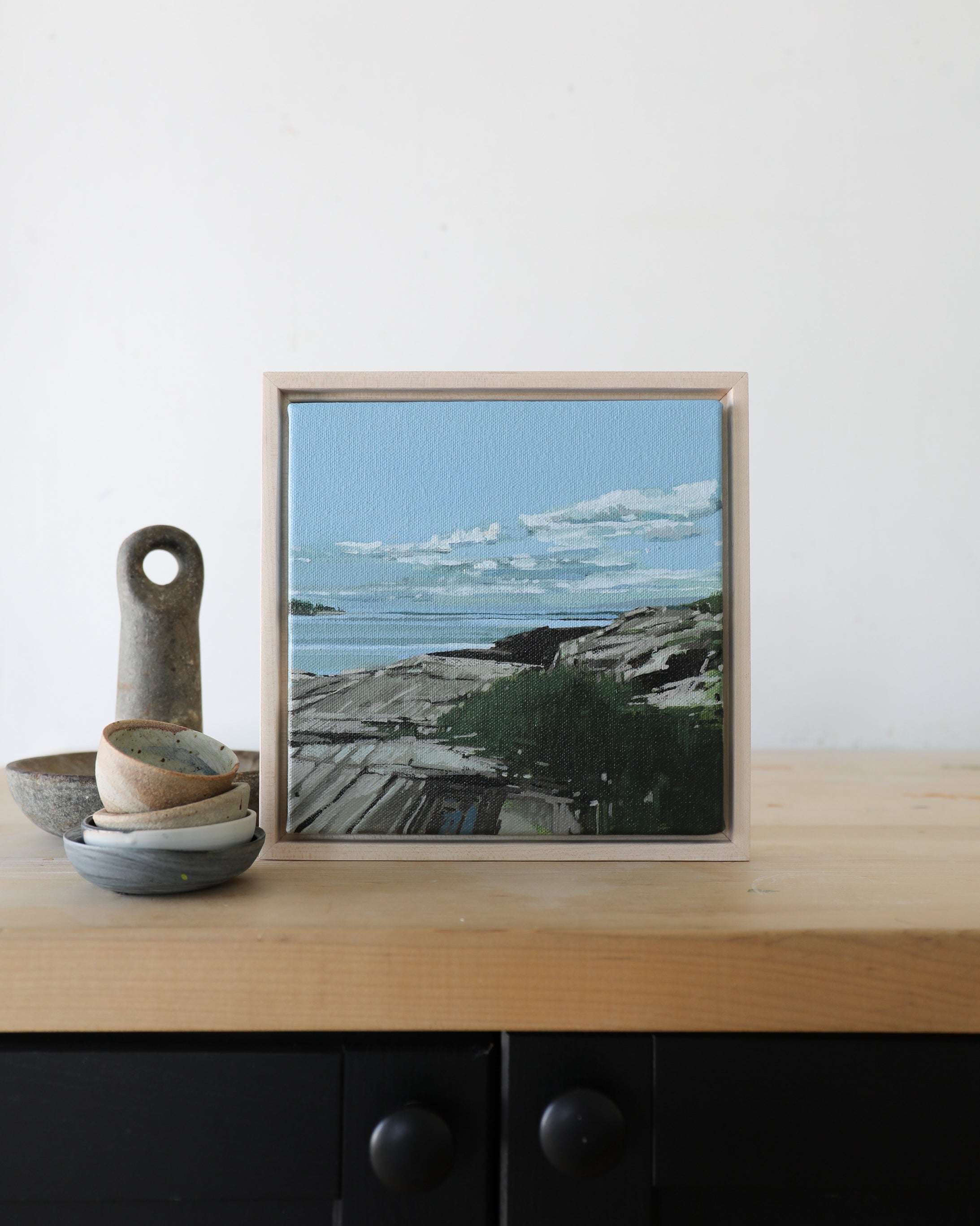 Kettle Cove Summer Blue | 8x8 | Acrylic on Canvas Framed
