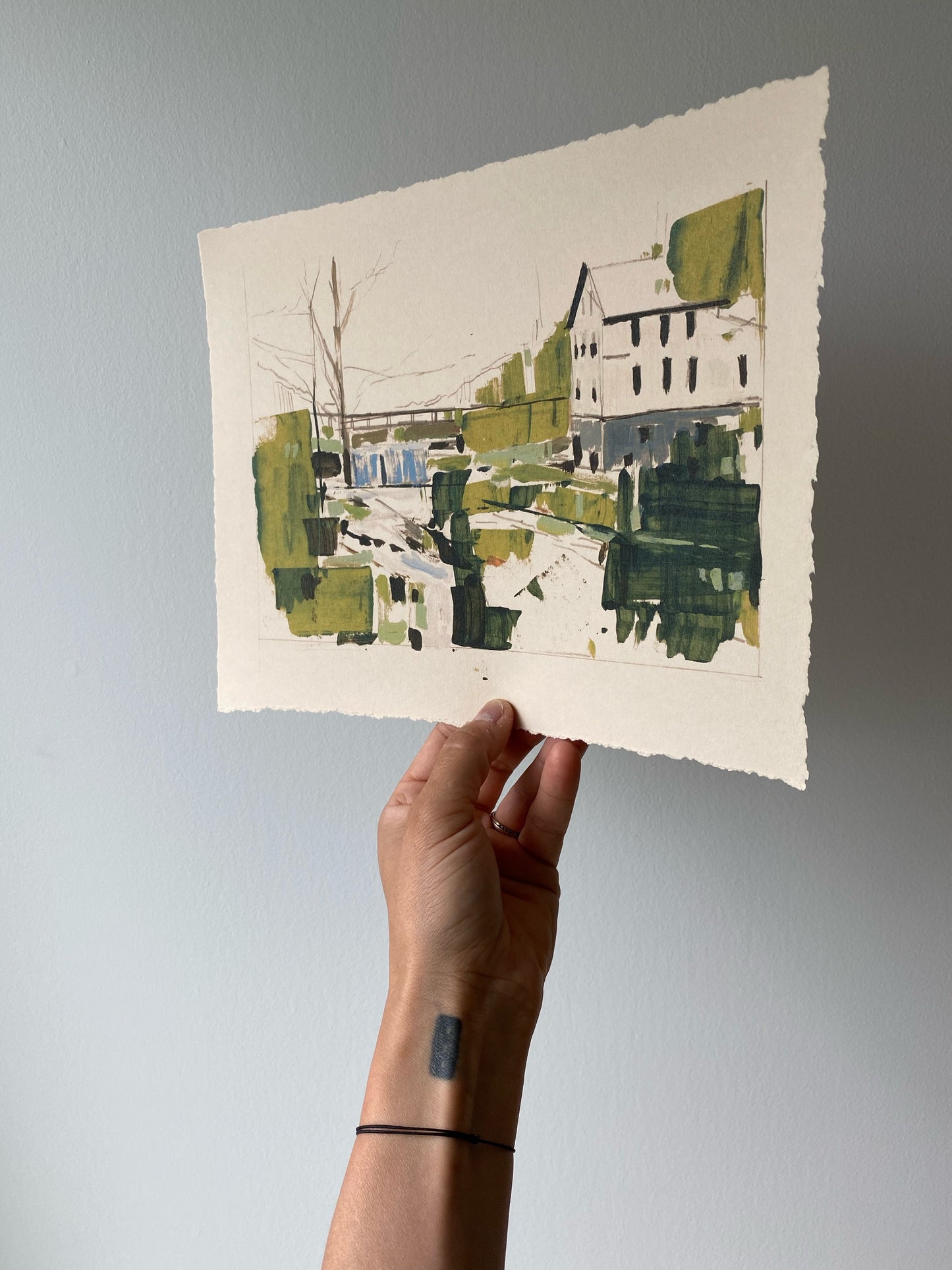 The Lost Kitchen Mill | Print Reproduction on Hand Torn Cream Paper