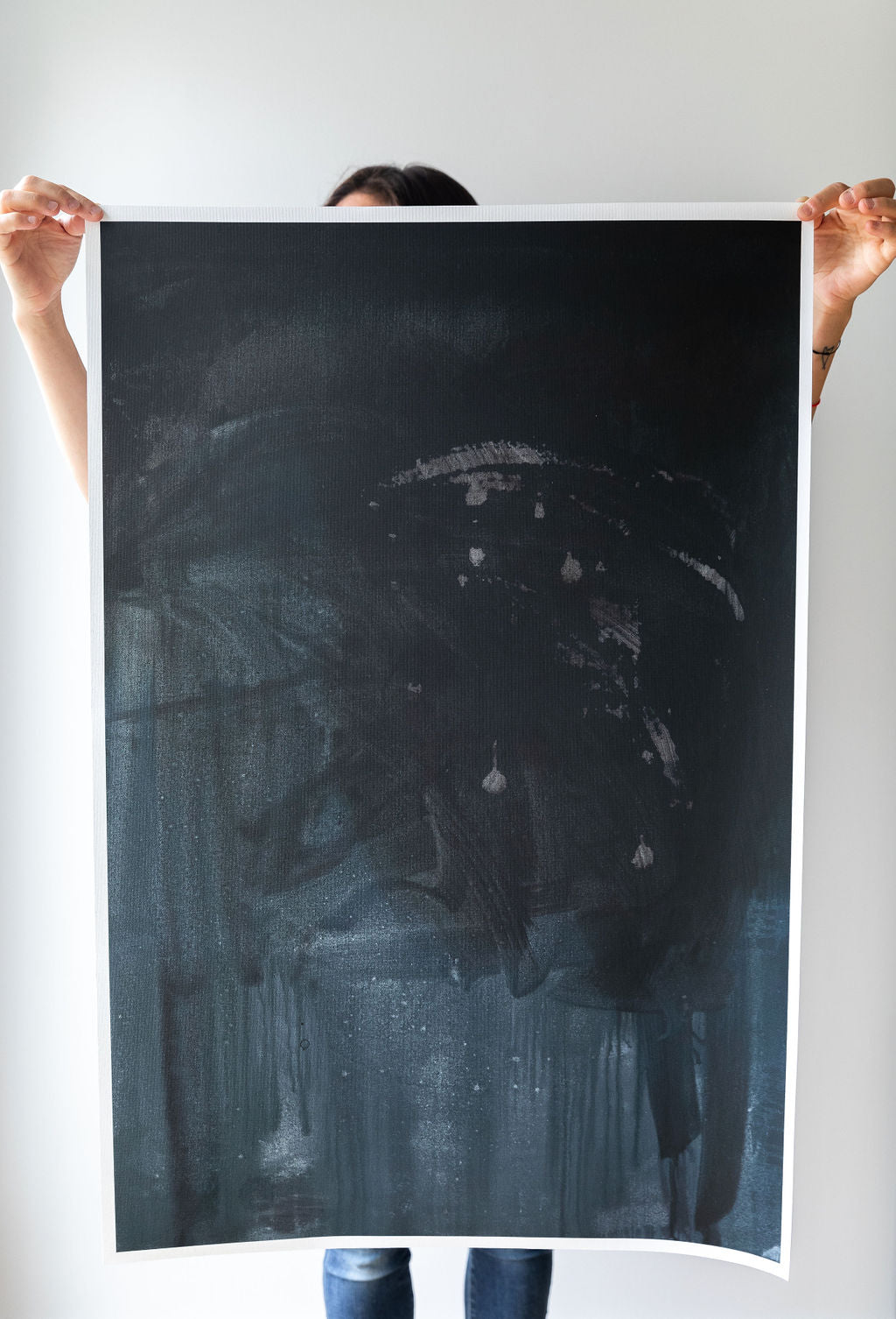 Blue Black Abstraction | Print on Canvas