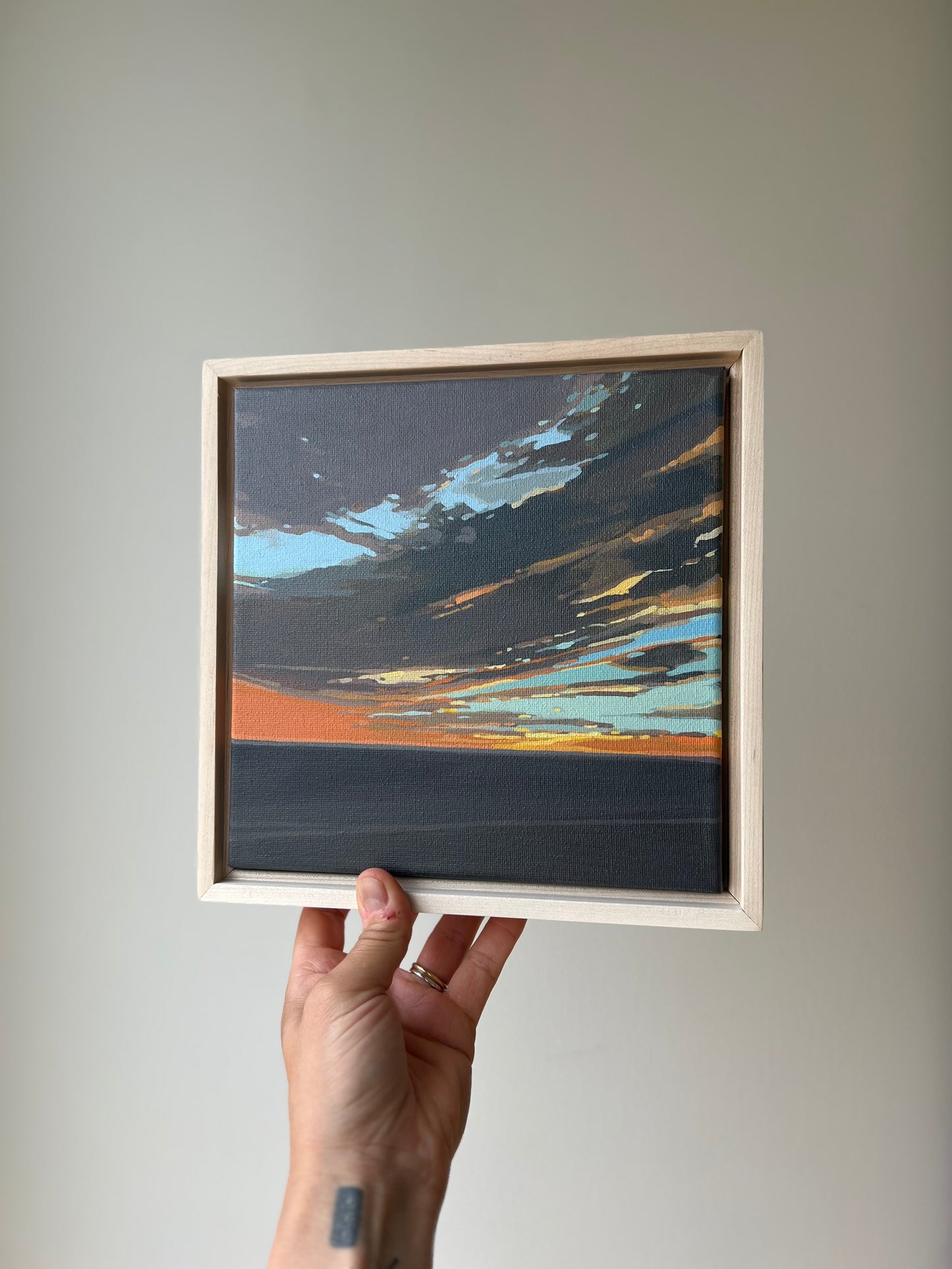 Faroe Sunset Study | 8x8 | Acrylic on Canvas Framed